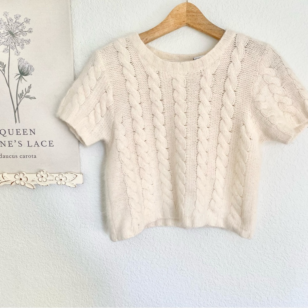 -sold- Vintage 80s Wool Short Sleeve Sweater